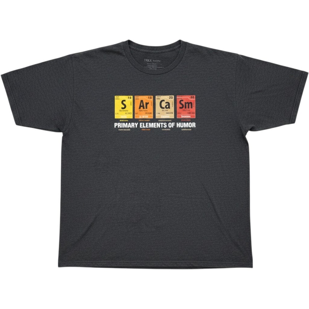 True Nation Mens Sarcasm Periodic Table Graphic T-Shirt Gray 4XLT Humor Tee long